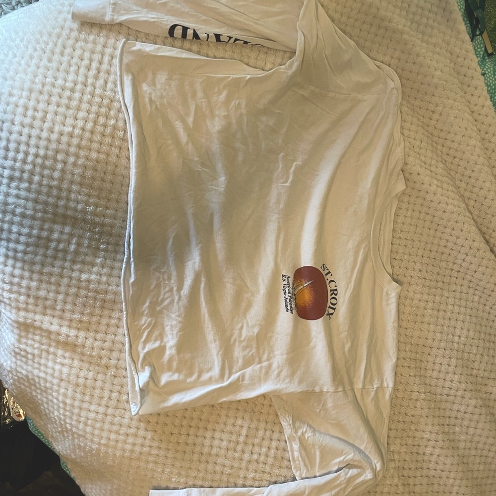 Brandy Melville John Galt Virgin Islands St Croix Long Sleeve Crop Top